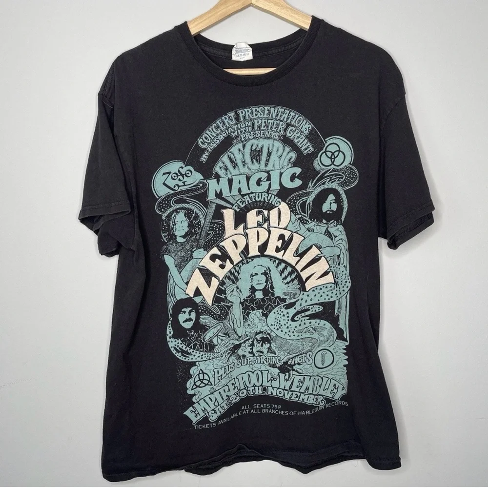 Vintage men’s black LED zeppelin band concert tee t shirt - Picture 1 of 5
